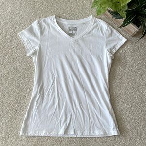 Champion Duo Dry Short Sleeve V-neck Bright White Workout Top